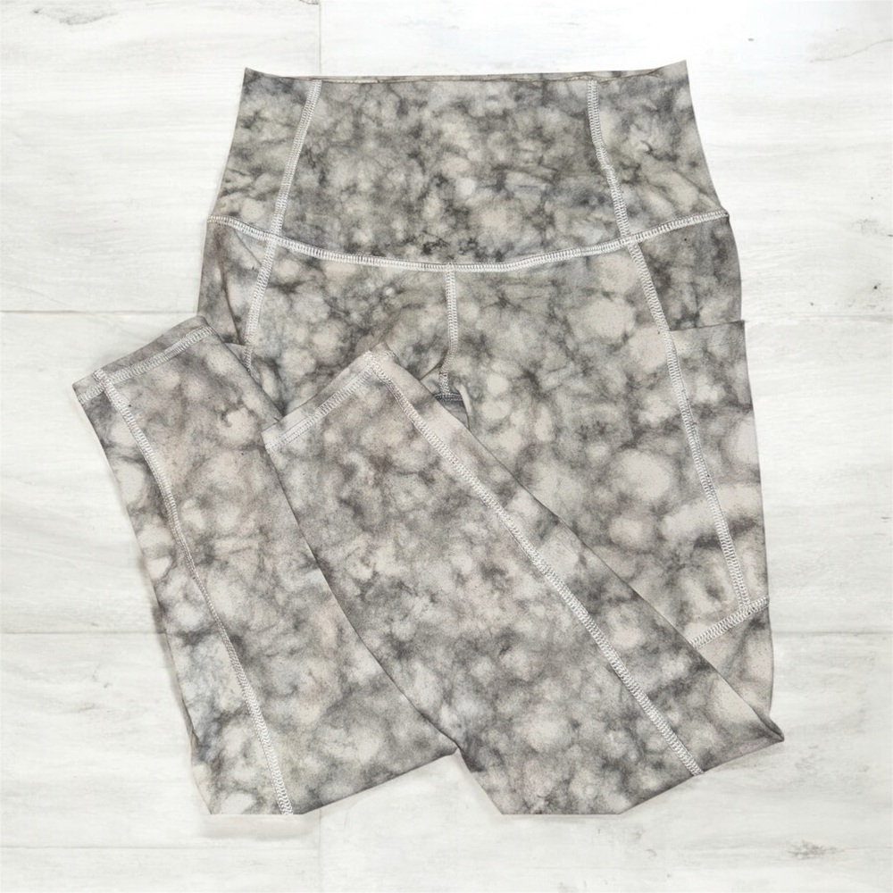 Evolution And Creation Cropped Grey Marbled Leggings Sz Small - Yoga Gym